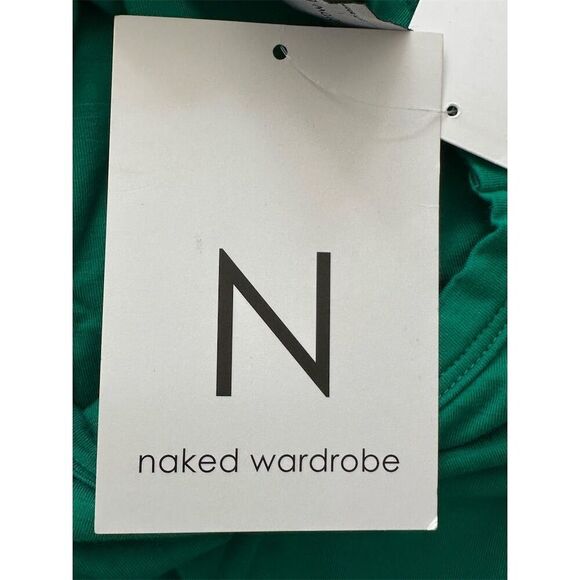 Naked Wardrobe Women's Green Cropped T-Shirt Size L Casual Spring - Picture 5 of 7